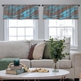 thumbnail image 4 of LALILO Kitchen Curtain Valance Wave Hair Sea Animal Art Cloud Rod Pocket Window Curtain 52"x 18" Set of 2, 4 of 5