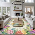 thumbnail image 3 of Easter Bunny Area Rugs 5'x7', Small Throw Rugs for Laundry Room Playroom, Spring Floral Blossom Easter Eggs Watercolor Indoor Outdoor Rug Non-Slip Low Pile Carpet Runner Reversible Floor Mats, 3 of 8
