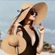 thumbnail image 2 of Txlixc Sombrero de paja de papel femenino, arco de ala ancha Txlixc moda, 2 of 6