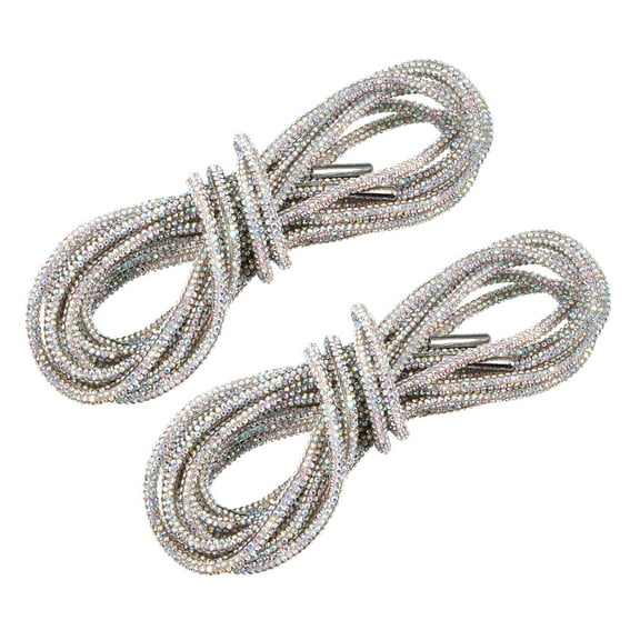 2Pack Rhinestone Shoe Lace, 31.5" Bling Glittered Ropes Drawstring Cords Replacement (AB Color)