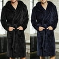 thumbnail image 3 of Fashion Mens Cotton Terry Cloth Bathrobe Shawl Collar Velour Spa Robe, 3 of 5