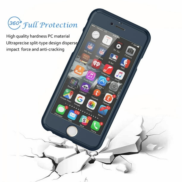 Apple iPhone 6 Plus / iPhone 6S Plus Cell Cases, Njjex Full Coverage Protection Hard Slim With Tempered Glass Screen Protector Skin Case Cover For 6 Plus / 6S Plus - Walmart.com