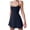 #483-Navy, variant on Women's Casual Mini Dress Sleeveless Solid Color Slip Dress with Adjustable Hem Spaghetti Strap Backless Summer Ruffle Gift