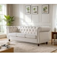 thumbnail image 2 of US Pride Furniture Chester 83 in. Wide Rolled Arm Velvet Modern Straight living Room Sofa, Ivory, 2 of 4