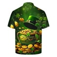 thumbnail image 5 of BiZtdJrK Weekly Sales, Big and Tall Tops for Men Novelty Golf Shirts Holiday Short Sleeve Button Down Lapel Blouse St Patricks Day Shamrock Printed Polos Shirt Multicolor XXXL, 5 of 6