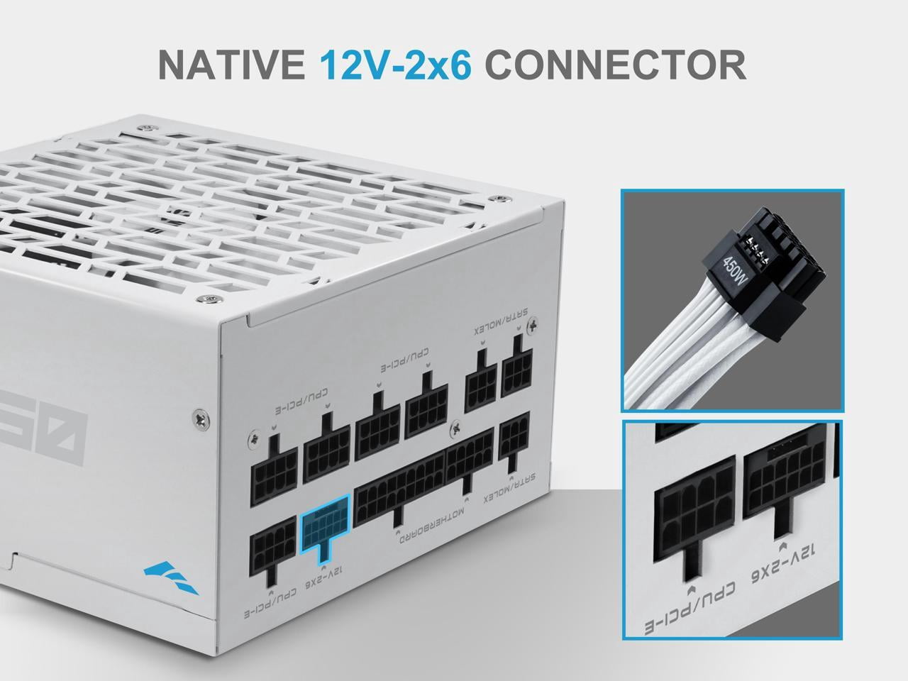 SAMA G750W ATX 3.1 Power Supply, 750W, Cybenetics Gold Standards, PCIe 5.1 Ready, Full Modular, Japanese Capacitors, FDB Fan, White Version
