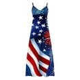 thumbnail image 5 of Vetsdori Women's Summer Maxi Dress American Flag Red White and Blue Slip Dress Backless,Party Tank Ankle Length 4th of July Dress for Women Holiday, 5 of 8