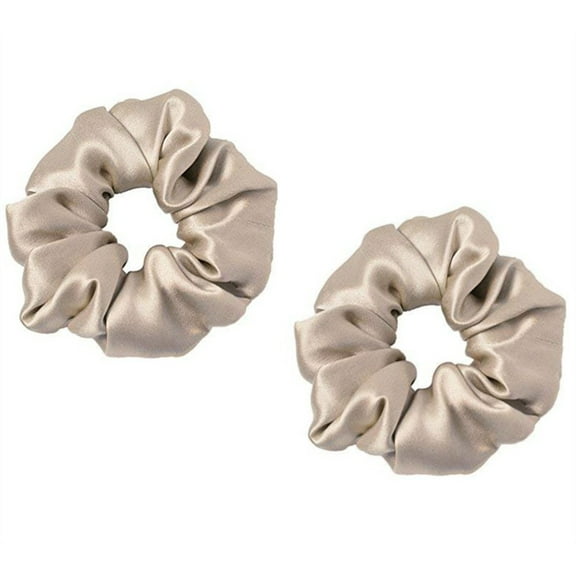 2 Pcs Silk Hair Scrunchies,Hair Ties for Frizz & Breakage Prevention,Natural Silk Mulberry Material Hair Ties,No Damage Elastic Ponytail Holders,Silk Scrunchy for Women