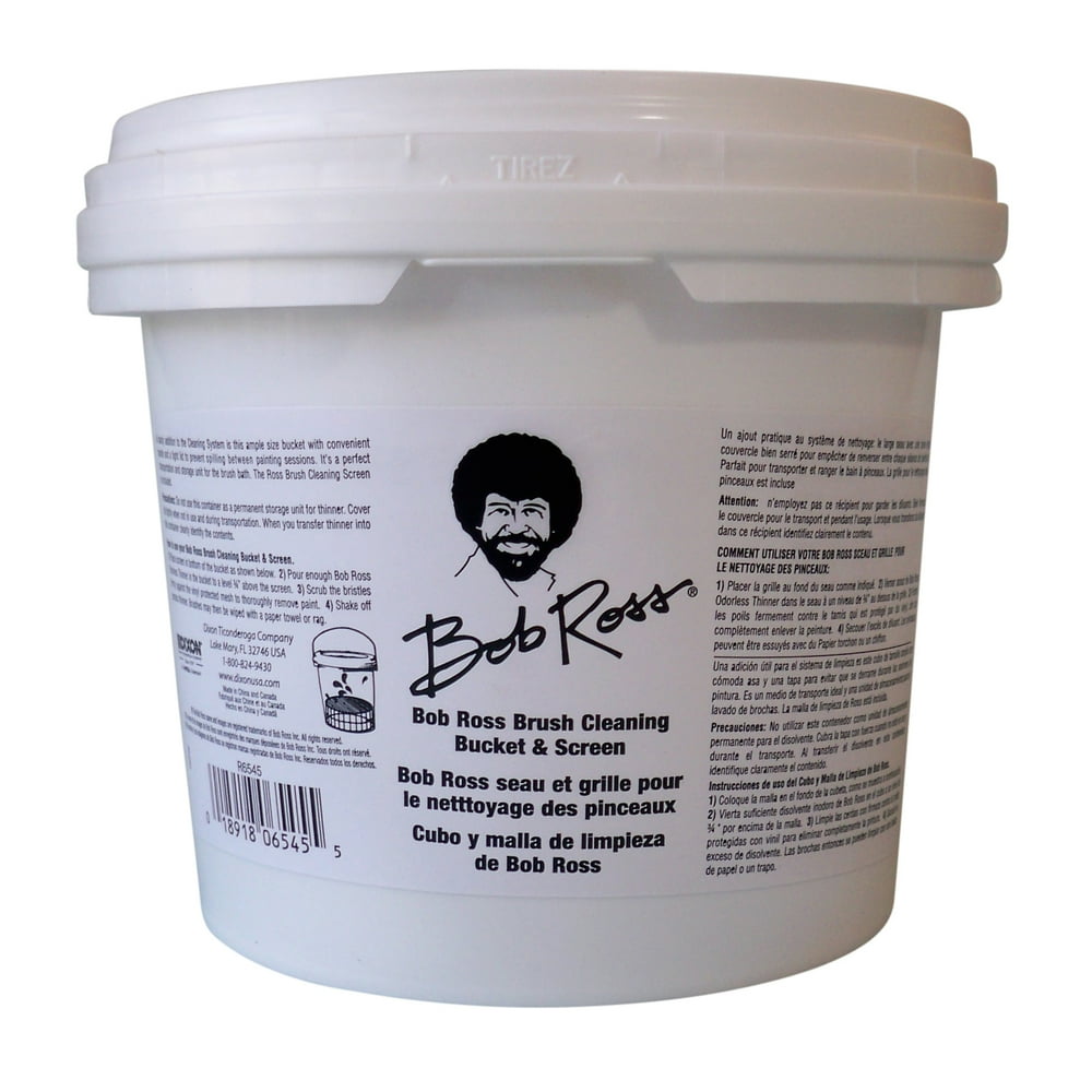 Bob Ross Brush Cleaning Bucket & Screen A "Happy" Way to Clean Brushes