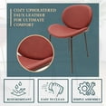 thumbnail image 4 of LeisureMod Servos Modern Dining Side Chair with Upholstered Faux Leather Seat and Powder Coated Iron Frame for Kitchen and Dining Room (Bordeaux), 4 of 14