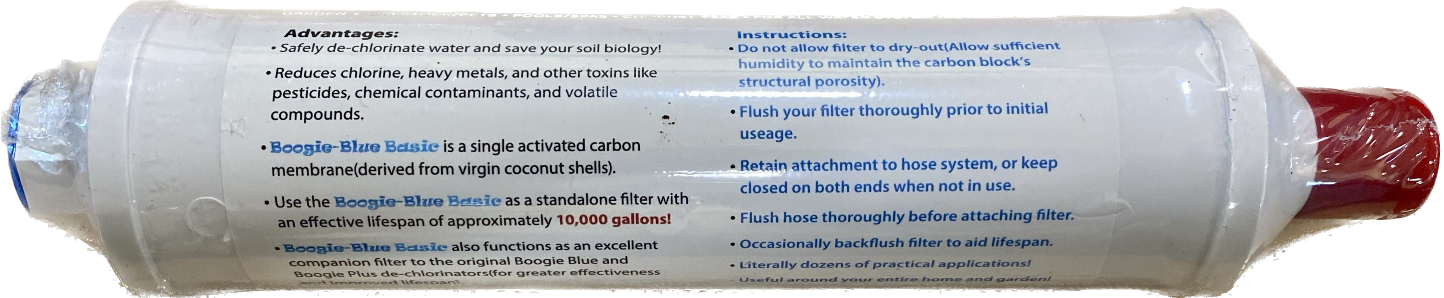 Boogie Blue Basic Garden Hose Water Filter, Outdoor & RV Use, 10k Gallon