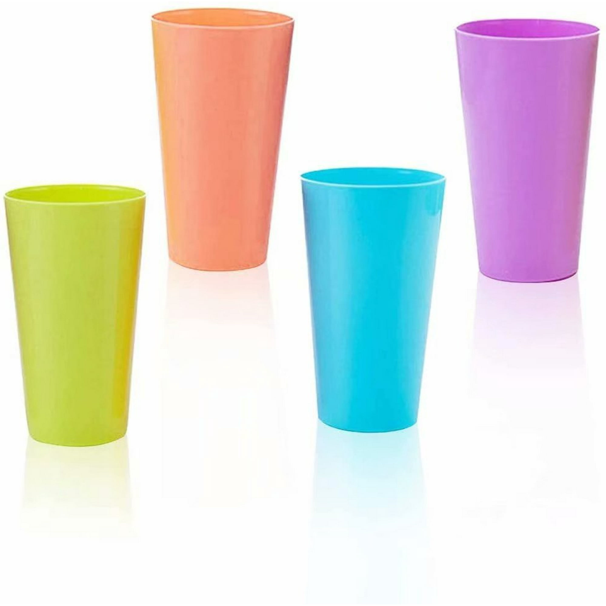 12 Gobelets En Plastique Réutilisables 500 Ml - 4 Couleurs, Lavables Au Lave-Vaisselle, Pour Fêtes