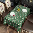 thumbnail image 2 of Green Christmas Snowman Pattern Rectangle Tablecloth 60"x102",Waterproof Polyester Rectangle Table Cloth, Wipeable Spillproof Polyester Tablecloth for Dining, Camping, Indoor and Outdoor, 2 of 6