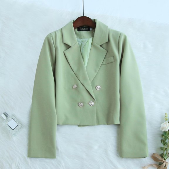 Vedolay Women Tops Womens Fall Fashion 2023 Casual Blazers Long Sleeve Work Suit Jackets with Pockets,Green M