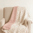 thumbnail image 2 of CREVENT Warm Plush Pink Flowers Muslin Cotton Baby Receiving Blanket, 2 of 7