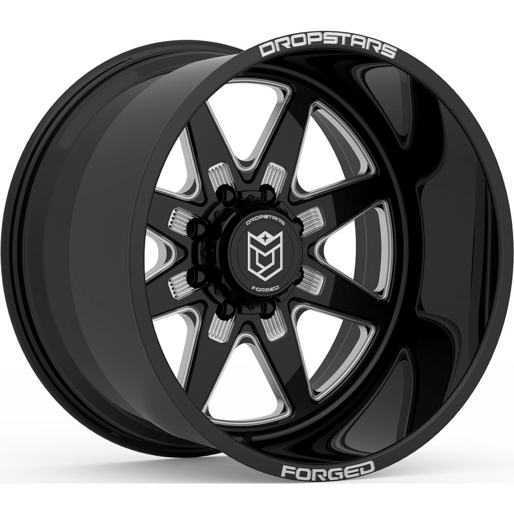 Dropstars F61Bm1 20x10 8x170 -25et Gloss Black Cnc Milled Accents wheel ...