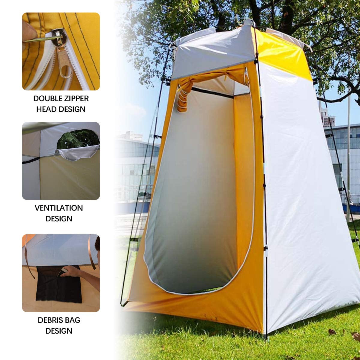 Portable Pop-up Tent - Waterproof Shower Tent, Outdoor Shower, Bath, Changing, Fitting Room Tent Shelter for Camping, Beach, Privacy Toilet