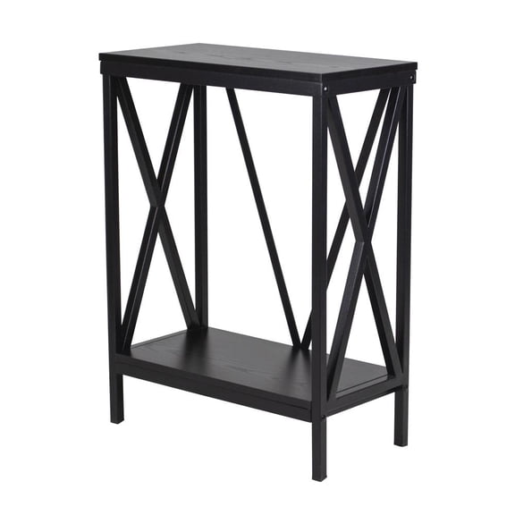 American Furniture Classics Aquatic Fundamentals Model � Steel X-Frame Aquarium Stand, with lower shelf, Black-Size:20.8x12x28