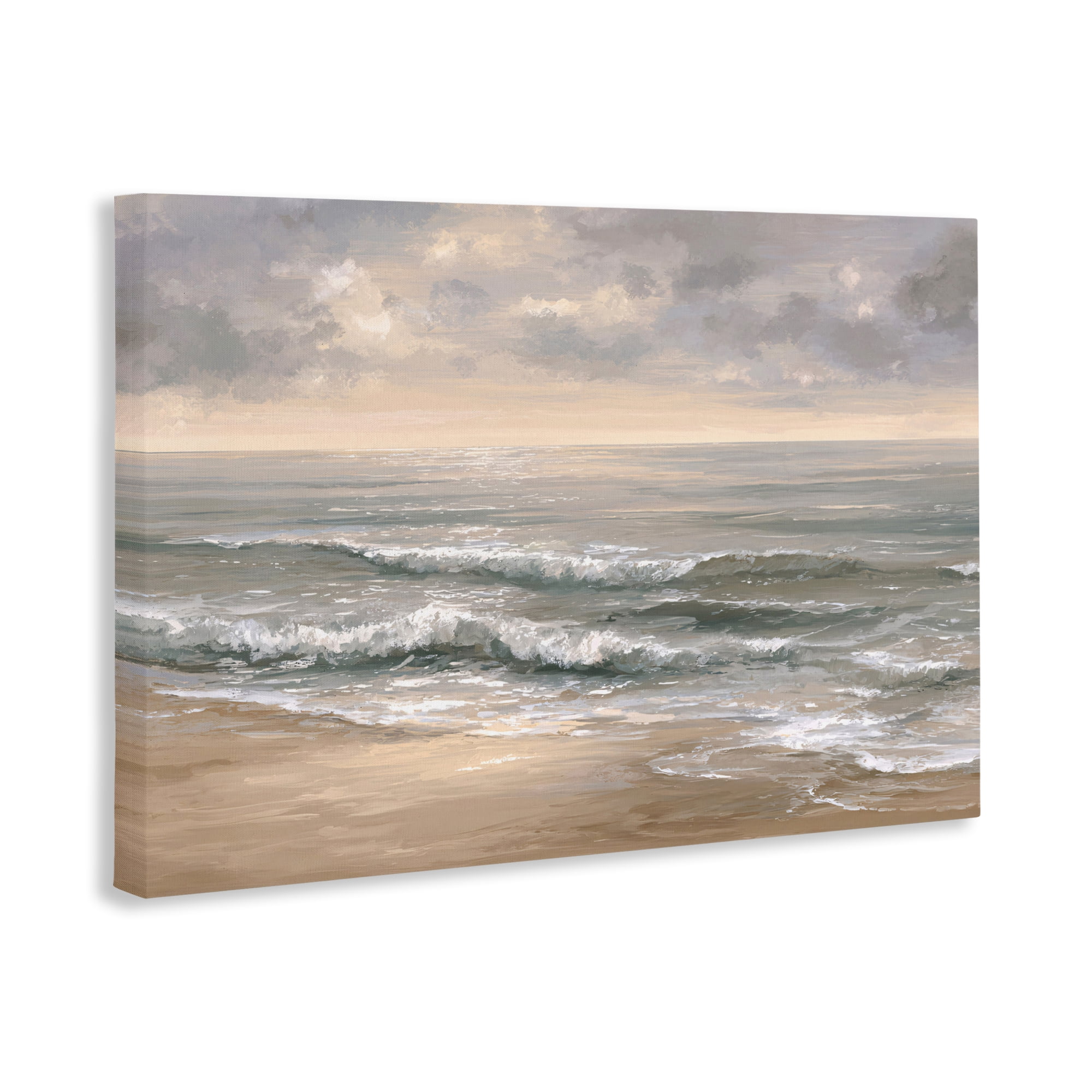 Stupell Industries Soft Rolling Beach Waves Canvas Wall Art, design by Jacky Ngan