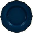 thumbnail image 2 of Elegant Navy Blue with Gold Rim AFN1Round Blossom Disposable Plastic Dinner Plates - 10.25" - Perfect for Weddings, Parties & Events - Pack of 10, 2 of 3