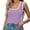 Purple, variant on Summer Sleeveless Color Block Women Square Neckline Tank Tops Slim Vest Camisole