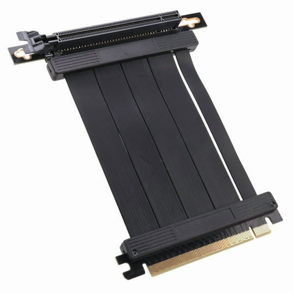 Full Speed PCIE 4.0 16X Riser Cable Graphics Card Extension Cable PCI Express Port GPU Riser Extender,90 Degrees 10cm,1 x PCIE 4.0 16x Graphics Card Extension Cable,Black