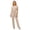 Beige, variant on Women's Short Sleeve Belted Jumpsuit, Round Neck Tie Waist Wide Leg One Piece Outfit, Casual Summer Jumpsuits for Daily Wear, Vacation & Beach(Navy/S)