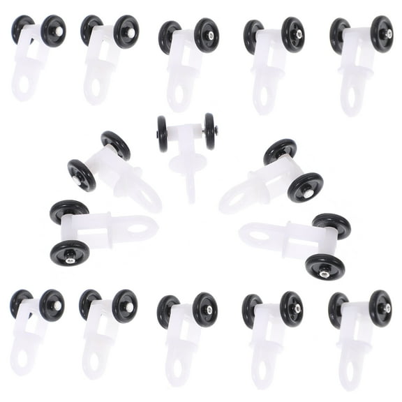 unbranded 100 Pcs Home Curtain Accessory Sliding Wheel Track Curtains Wire Tracks White