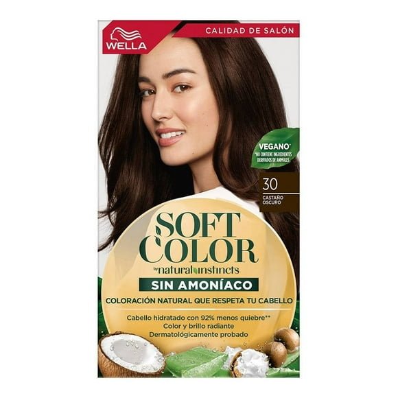 Tinte para cabello Soft Color Wella semipermanente 30 castaño oscuro