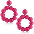 thumbnail image 2 of Dalrosia Rattan Earrings Rattan Ball Hoop Dangle Earrings for Women Handmade Bohemia Earrings Braid Straw Wicker Raffia Earrings Summer Beach Accessory Gifts, 2 of 6