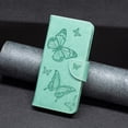 thumbnail image 5 of Wallet Case for iPhone 16, Butterflies Pattern PU Leather Card Holder Magnetic Clasp Phone Cover with Flip Kickstand Silicone Shockproof Protective Case for iPhone 16, Green, 5 of 6