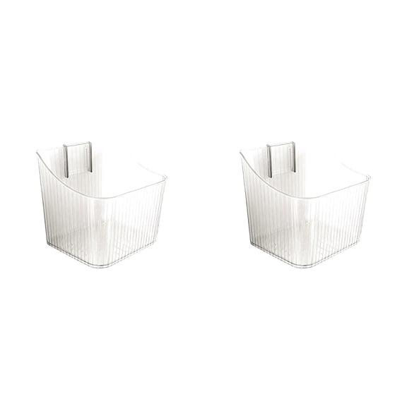 Plastic Wall Mount Organizer, Adhesive Cabinet Door Storage Bins Wall Storage Box for Vegetable, Makeup Container Stackable Organizer Basket for Kitchen, Bathroom, Cabinet, Pantry, Office