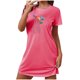 thumbnail image 2 of Camisón corto de mujer, vestido de largo medio con estampado de moda, camisón corto extragrande de mujer, camisón de manga corta con estampado de pecho a la moda, camisón de mujer, 2 of 5