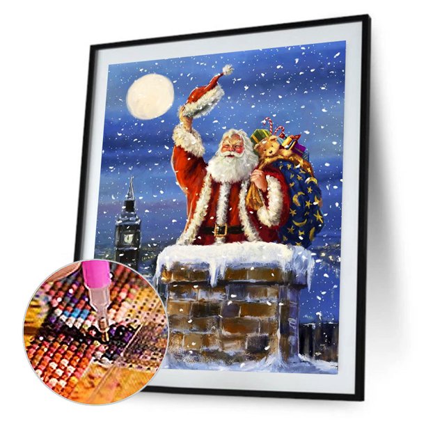 Cuadros Decorativos Santa Claus 5D DIY Diamond Painting Kits Full Round Drill Wall Decor Art (DG178) Tmvgtek embutido en tela