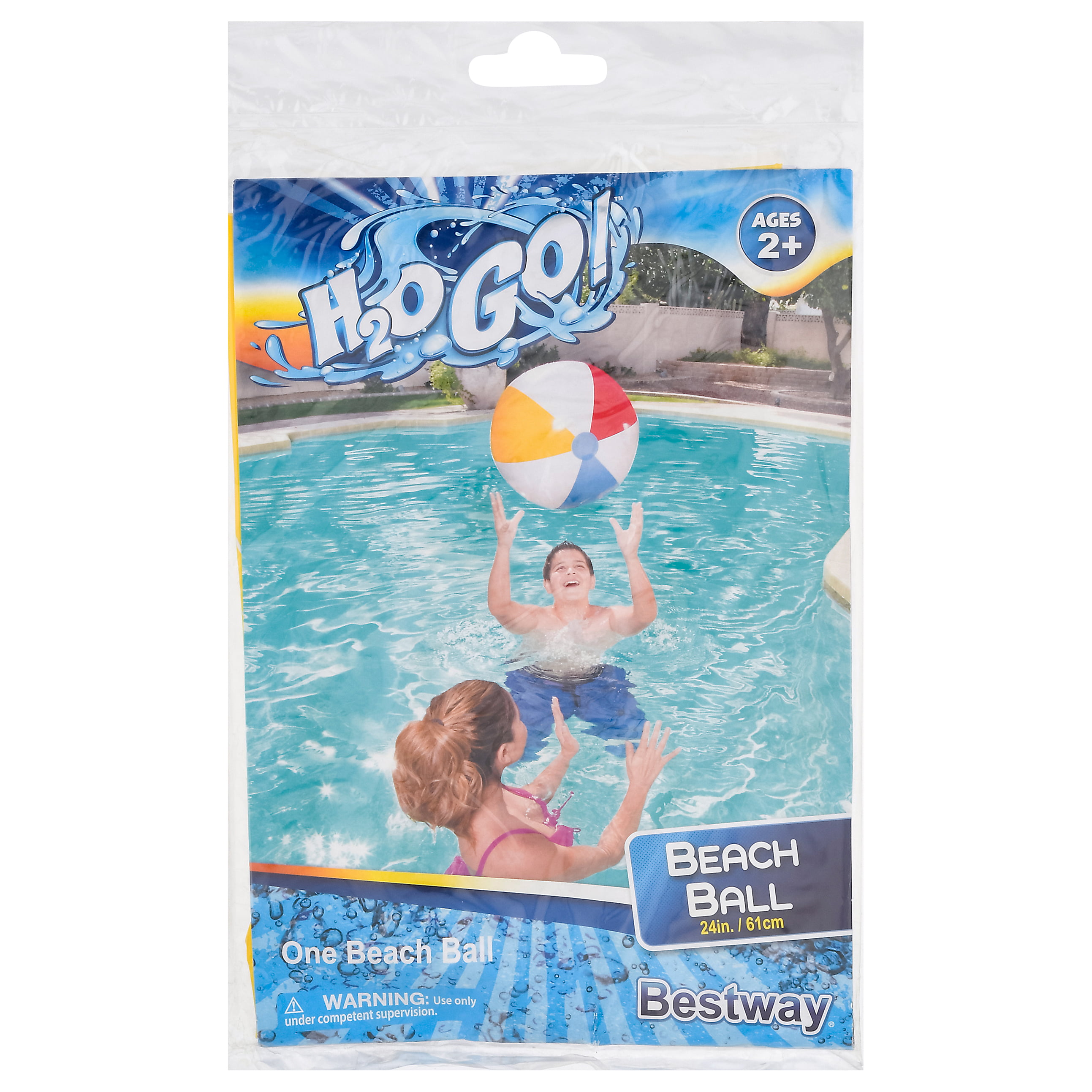 Inflatable Beach Ball Football Swimming Pool Holiday Party Toy Blue & White 