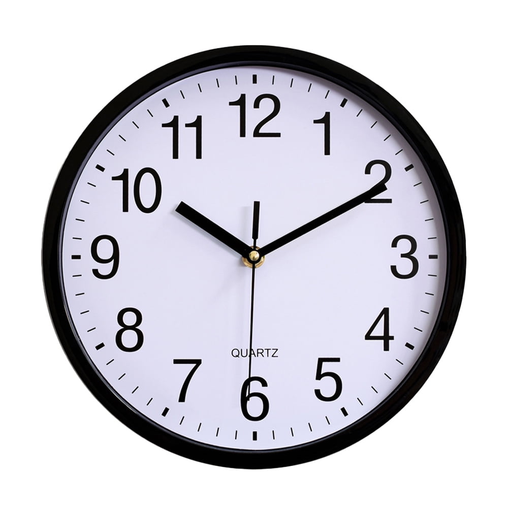 10inch plastic wall clock Shi Ying clock bedroom living room clock simple,black，G161468