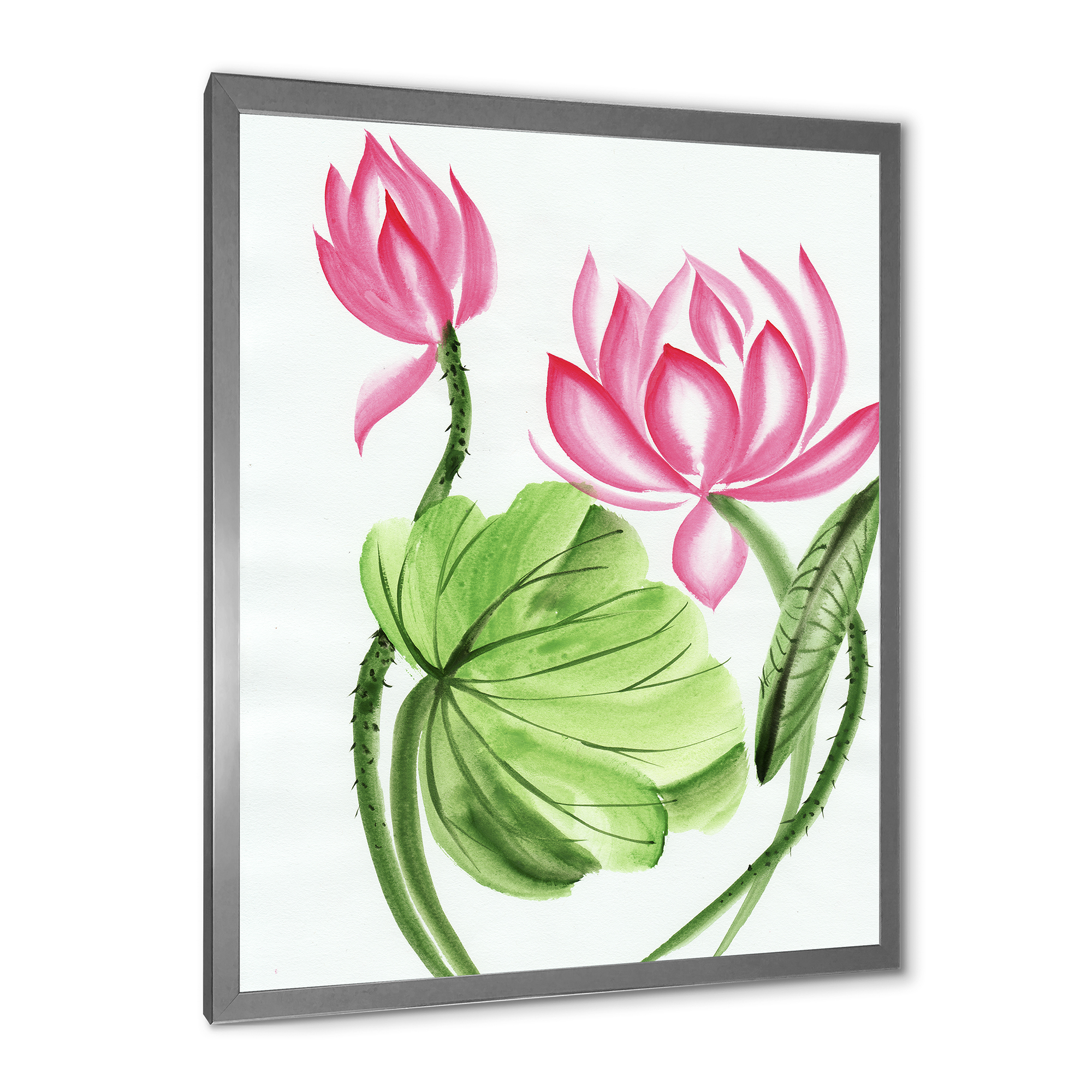 Designart 'The Dragonfly and Lotus II' Traditional Framed Art Print