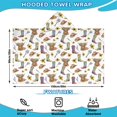thumbnail image 2 of Highland Cow Sunflower Boot Hat Pattern Hooded Bath Towel，60"x35" for Ages 3 To 12 Kids, Quick Dry Lightweight Soft Microfiber Hood Beach Towel Cover Up for Kids, 2 of 7