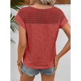 thumbnail image 2 of Womens V-Neck Off-Shoulder T-Shirt Short Sleeve Summer Blouse For Women, 2 of 5