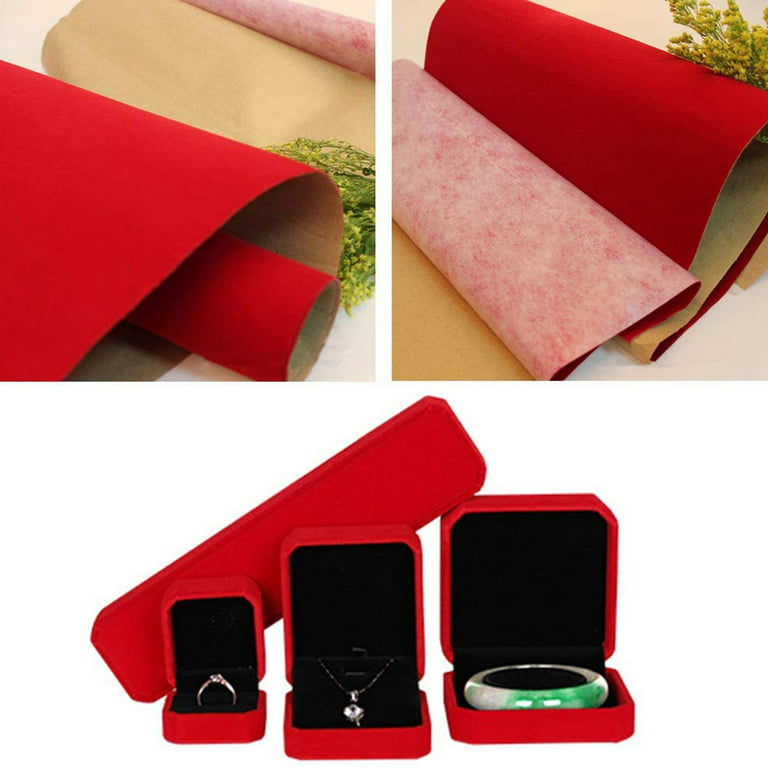 10pcs Self Adhesive Velvet Fabric, Soft Velvet Drawer Liner, DIY Velvet Fabric Red, Size: 10-15cm