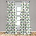 thumbnail image 5 of Ambesonne Vintage Curtains, Mexican Plant Cactus, Pair of 28"x84", Pink Green and Blue, 5 of 5