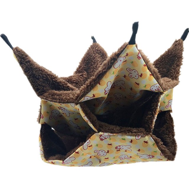 CAROOTU 3 Layers Hamster Hanging Hammock Labyrinth Rabbit Design Warm Long Fleece Bed Hedgehogs Nest