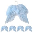 thumbnail image 3 of 5 decoraciones colgantes de Navidad, decoraciones para es de Navidad, plumas de ángel, alas de ángel para decoración de fiestas y festivales , azul, 3 of 7
