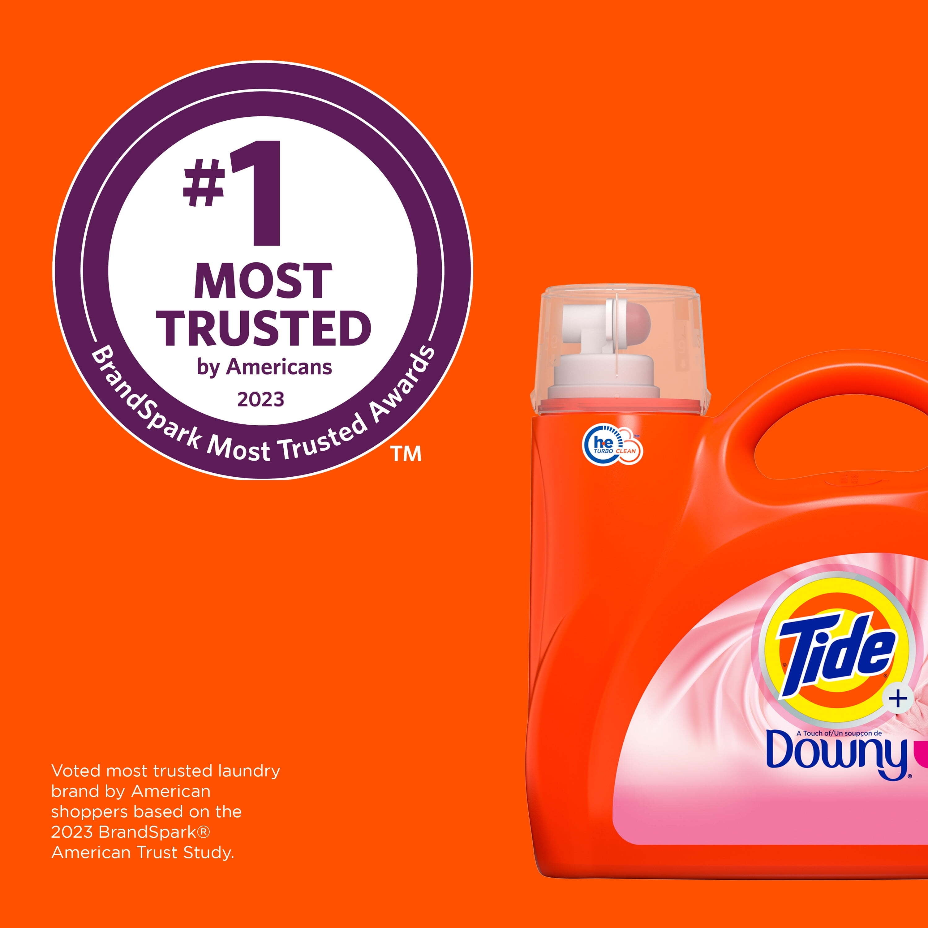 Tide Plus a Touch of Downy Liquid Laundry Detergent, April Fresh Scent, 74 Loads, 105 fl oz