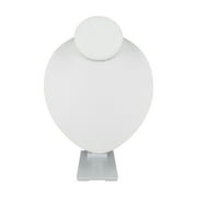 SSWBasics Adjustable Faux Leather Jewelry Necklace Display Bust - White Jewelry Bust for Necklace Display