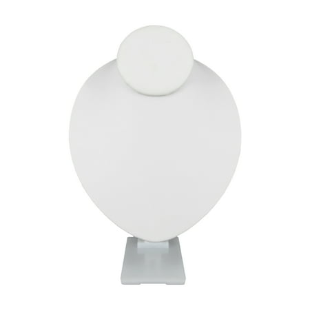 SSWBasics Adjustable Faux Leather Jewelry Necklace Display Bust - White Jewelry Bust for Necklace Display