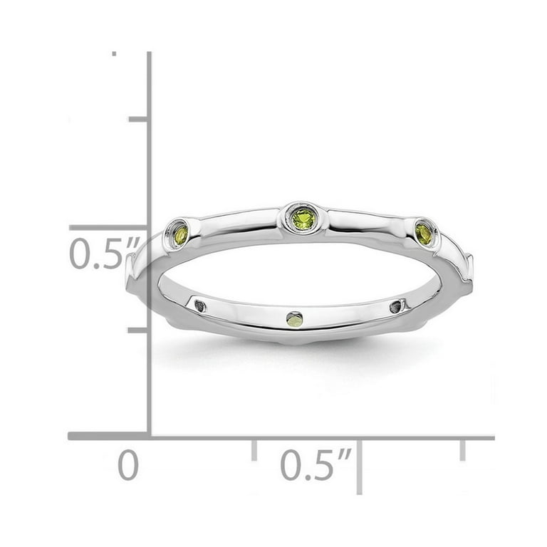 Sterling Silver Stackable Expressions Low Oval Peridot Ring Sterling Silver Stackable Expressions Low Oval Peridot Ring