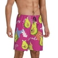 thumbnail image 2 of Wukai Pink Green Avocado Men’s Short Pajama Pants With Pockets Soft Sleep Pj Shorts for Men-XX-Large, 2 of 6