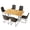 BLACK6, variant on 47'' to 62'' Extendable Dining Table with 32.8"H Upholstered Dining Chairs, Space-saving Long Dining Table Furniture for 6 Person