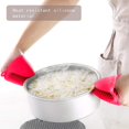 thumbnail image 3 of 2 manoplas de silicona para horno, guantes gruesos, agarraderas con agarraderas resistentes al calor, agarraderas de cocina resistentes al calor para cocinar hornear rojo, 3 of 5